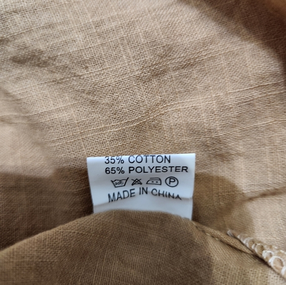 Linen blend shirt/jacket sz med beige - Picture 4 of 6